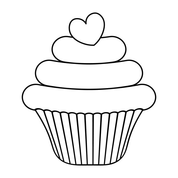 Cupcakes coloring pages stock illustrations royalty