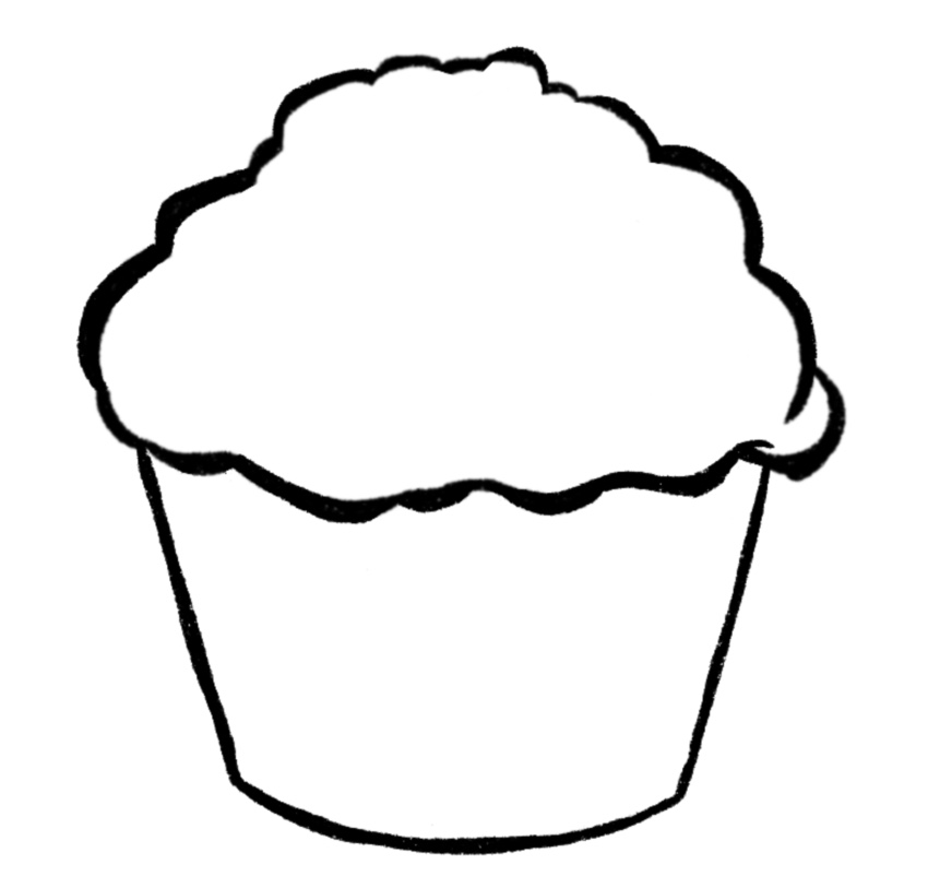 Cupcake drawing easy steps