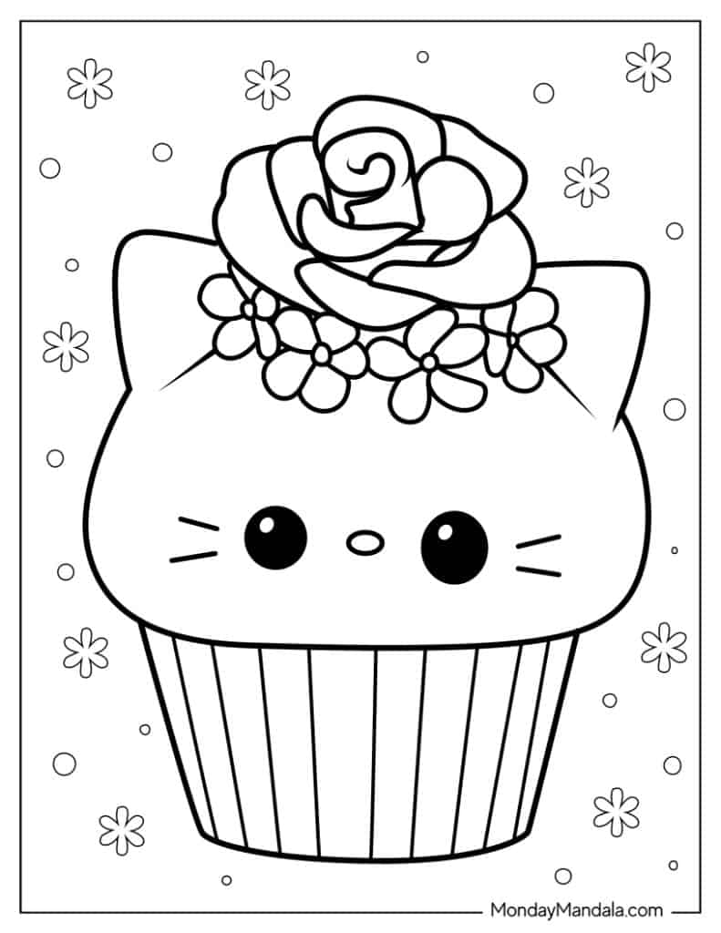 Cupcake coloring pages free pdf printables