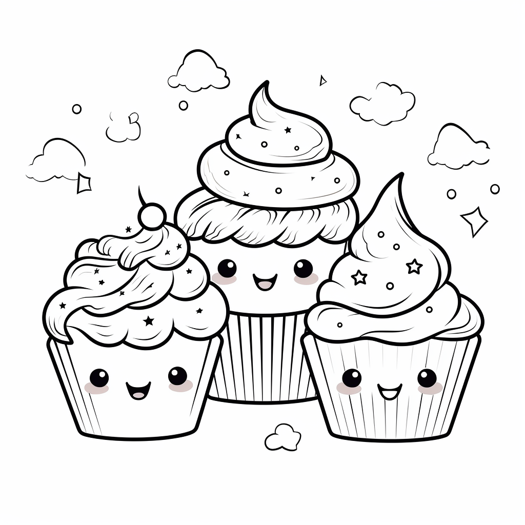 Cupcakes coloring pages