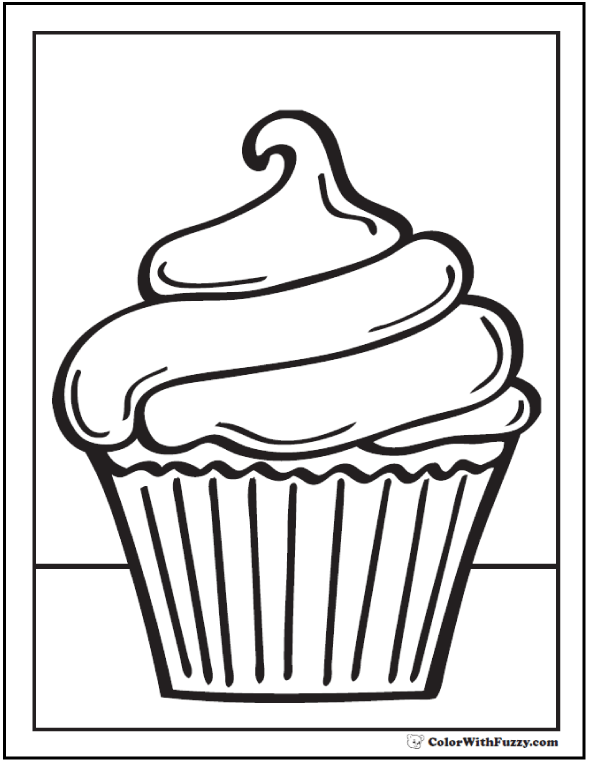 Cupcake coloring pages â free coloring pages pdf format for kids