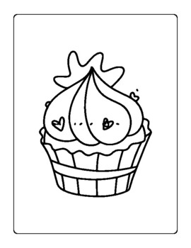 Cupcake coloring pages pdf simple by heidelbymark tpt