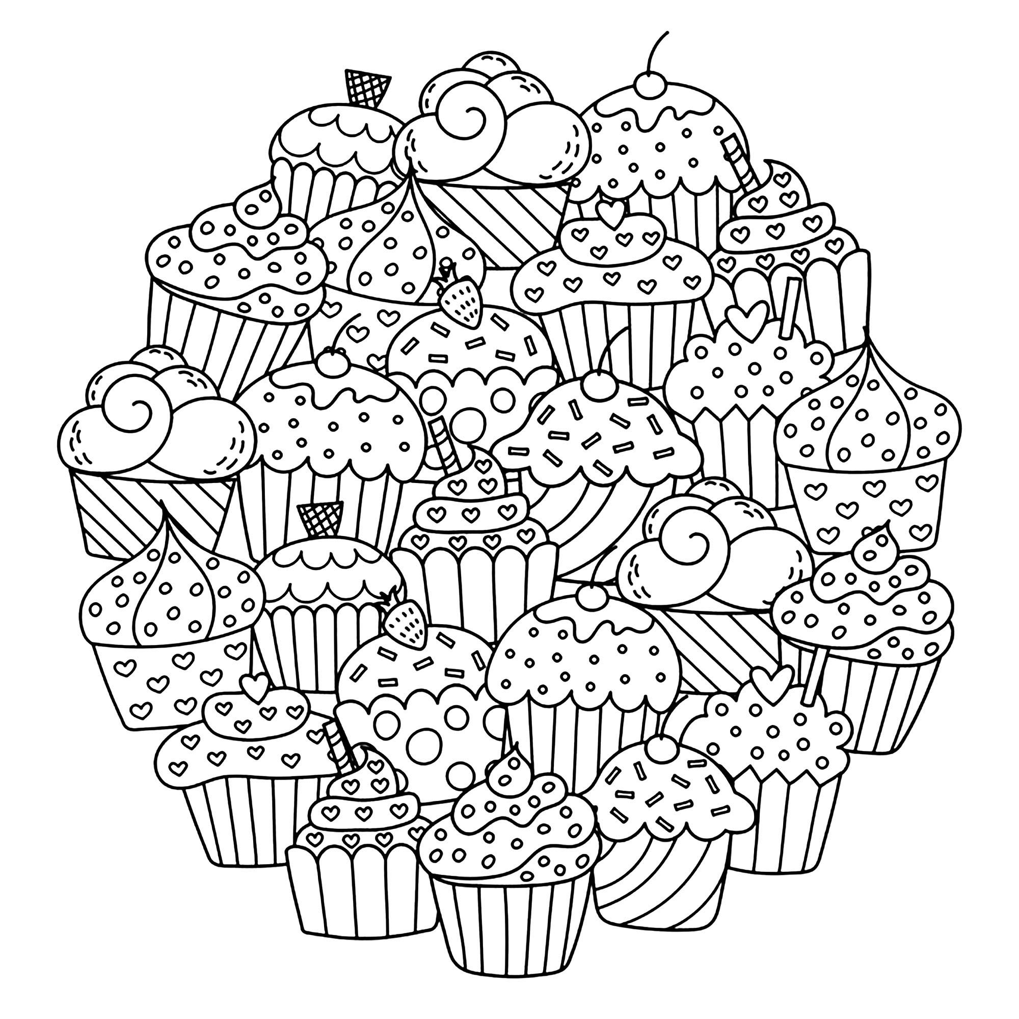 Cupcakes in a mandala