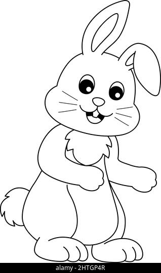 Easter rabbit isolated coloring page for kids stock vector image art