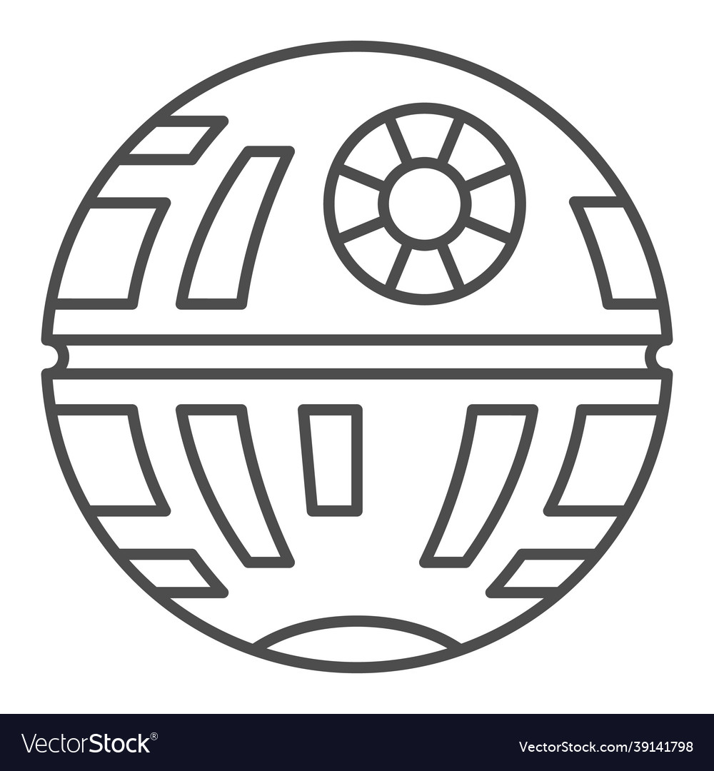 Death star thin line icon wars concept royalty free vector