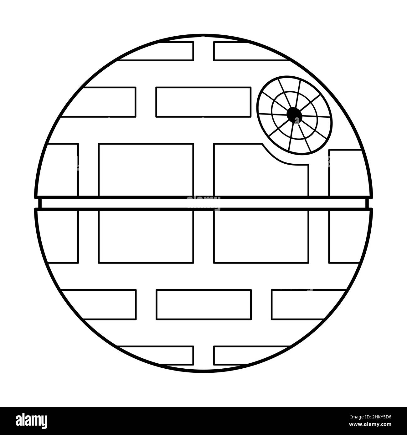 Death star icon mobile space station symbol circle galaxy planet vector illustration stock vector image art