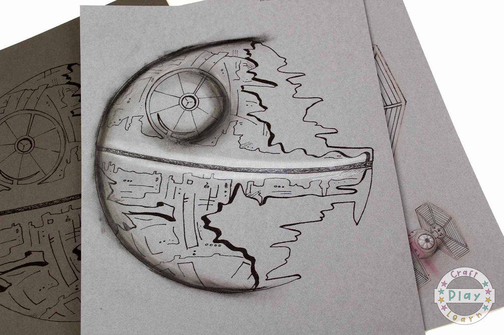 Star wars coloring pages and death star art project