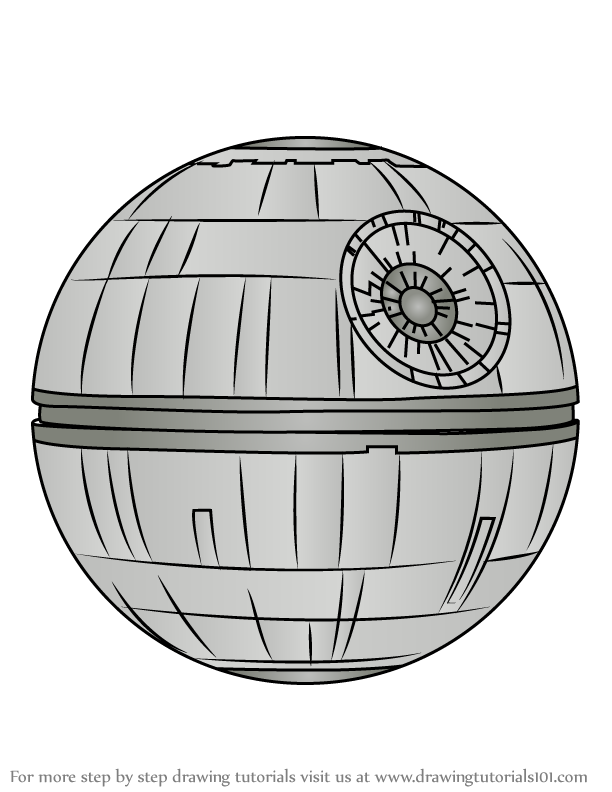 How to draw death star star wars step by step