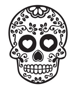 Dia de los muertos coloring page reading prehension