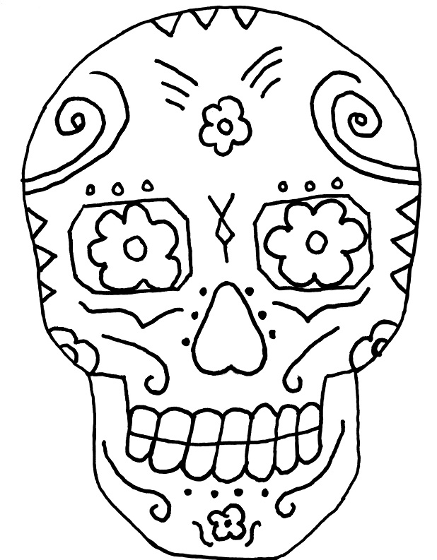 Free printable day of the dead coloring pages