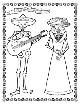 El dãa de los muertos day of the dead coloring pages tpt