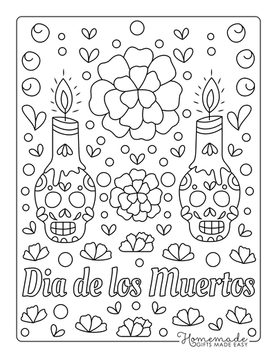 Sugar skull coloring pages for day of the dead