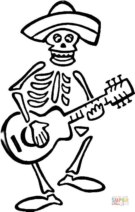 Dia de los muertos coloring page free printable coloring pages