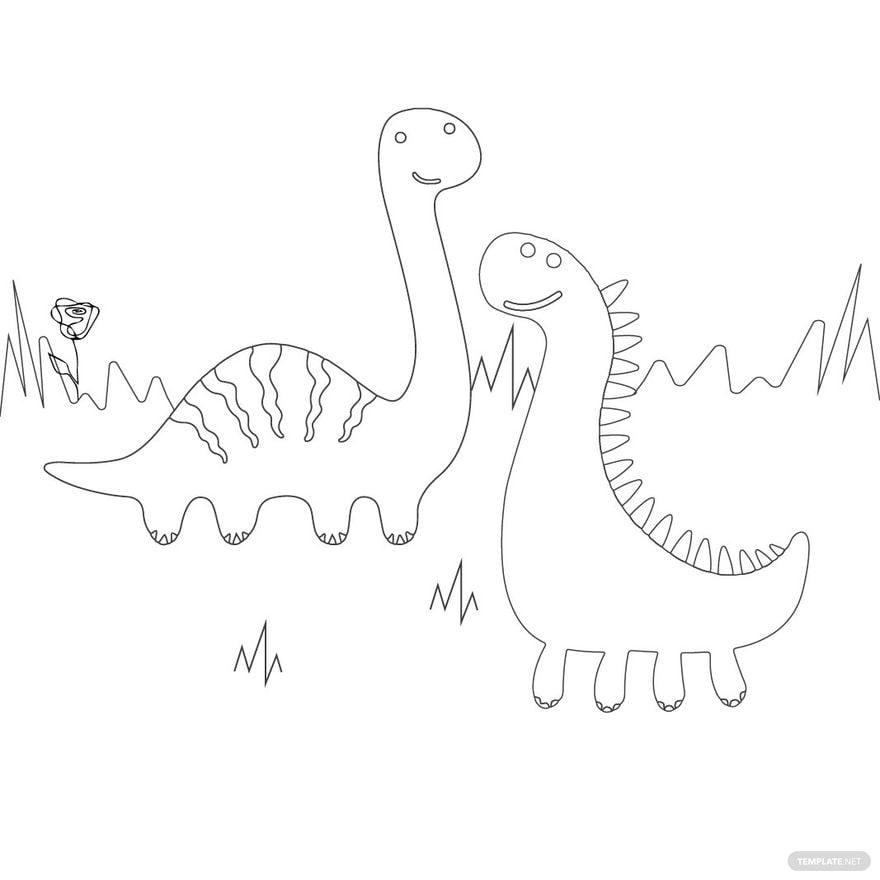 Free simple dinosaur coloring page