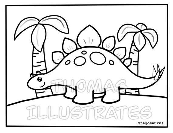 Digital file dinosaur coloring page kids dinosaur coloring coloring page for kids printable coloring page for kids instant download