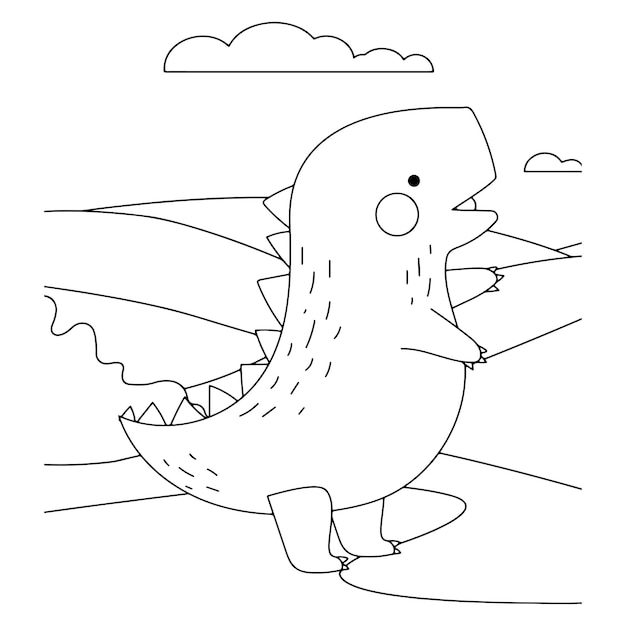 Premium vector printable dinosaur coloring pages for kids free vector