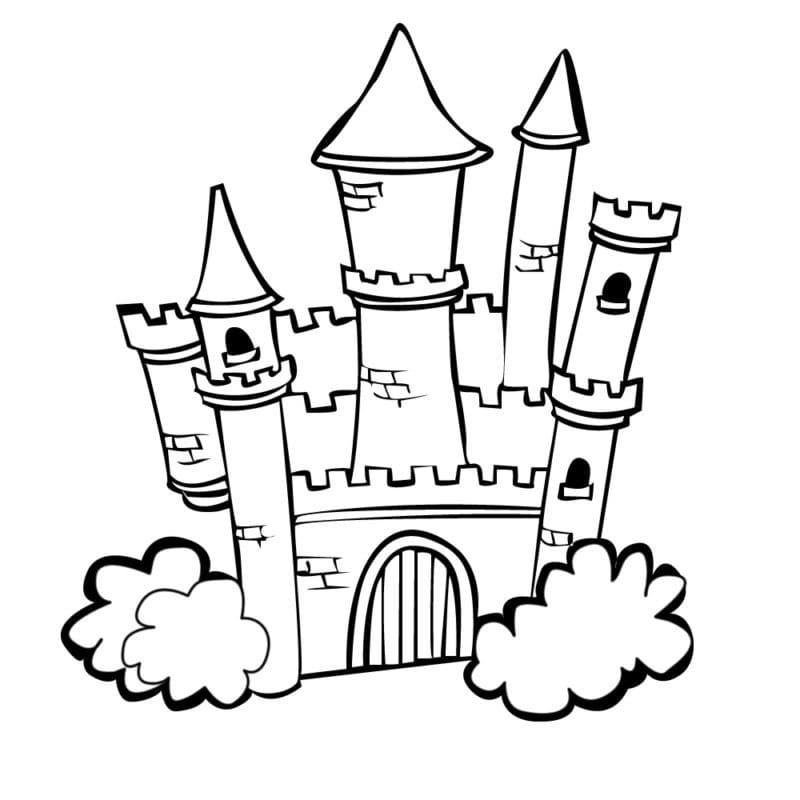 Princess castle coloring page