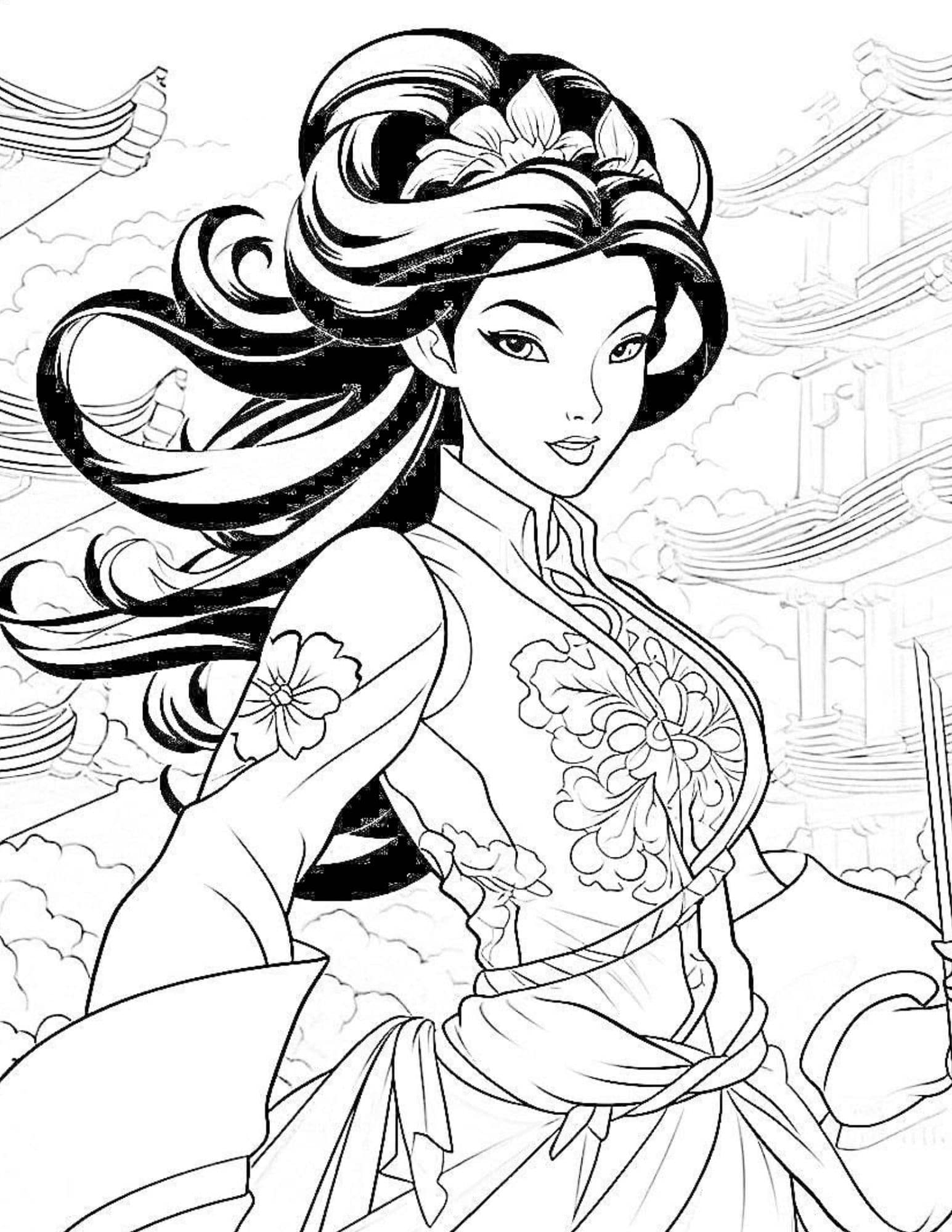 Gorgeous princess coloring pages for kids and adults