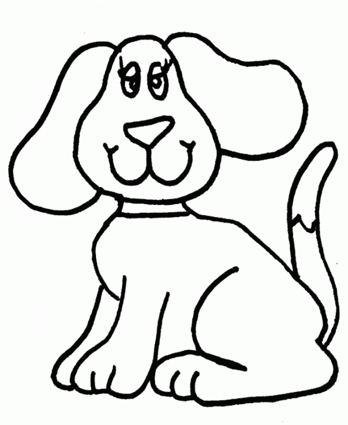 Easy dog coloring pages