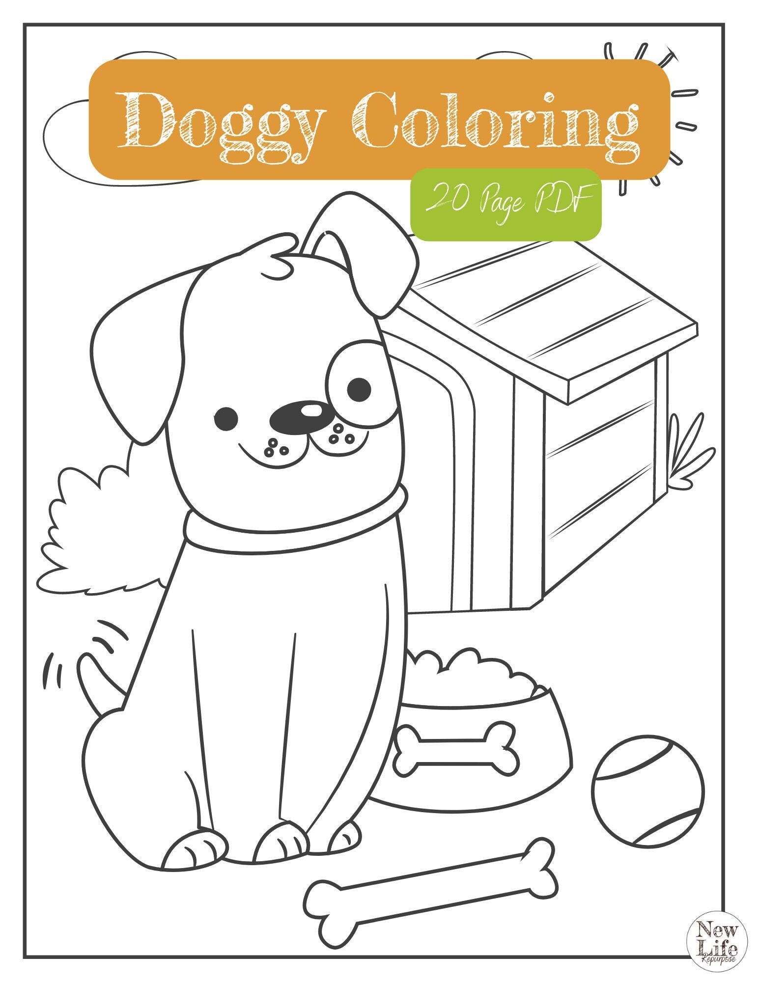 Printabledigital download dog coloring pages pages kids coloring activity download now