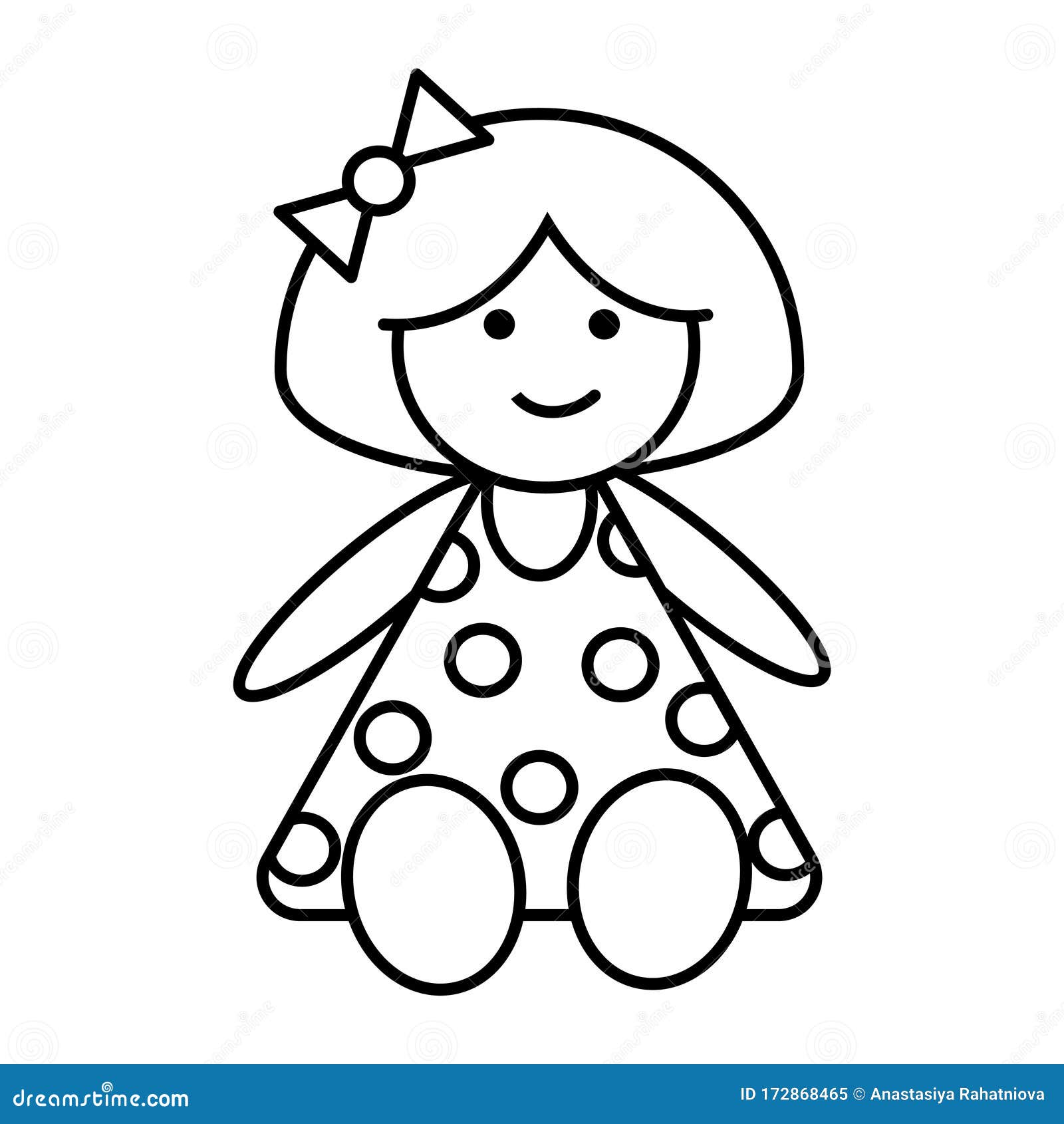 Coloring page outline of doll toy vector illustration stock vector