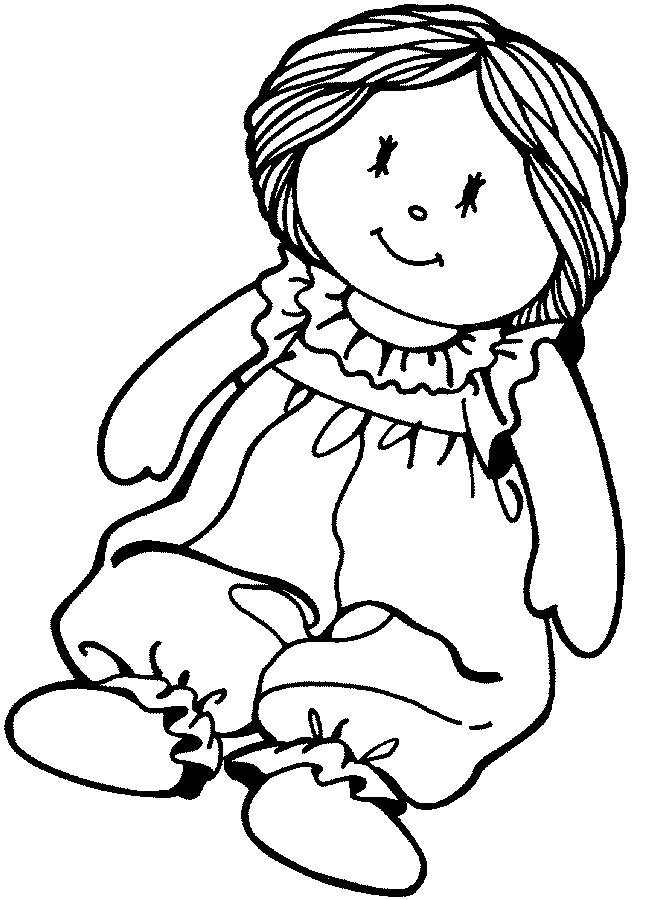 Colorful doll coloring pages