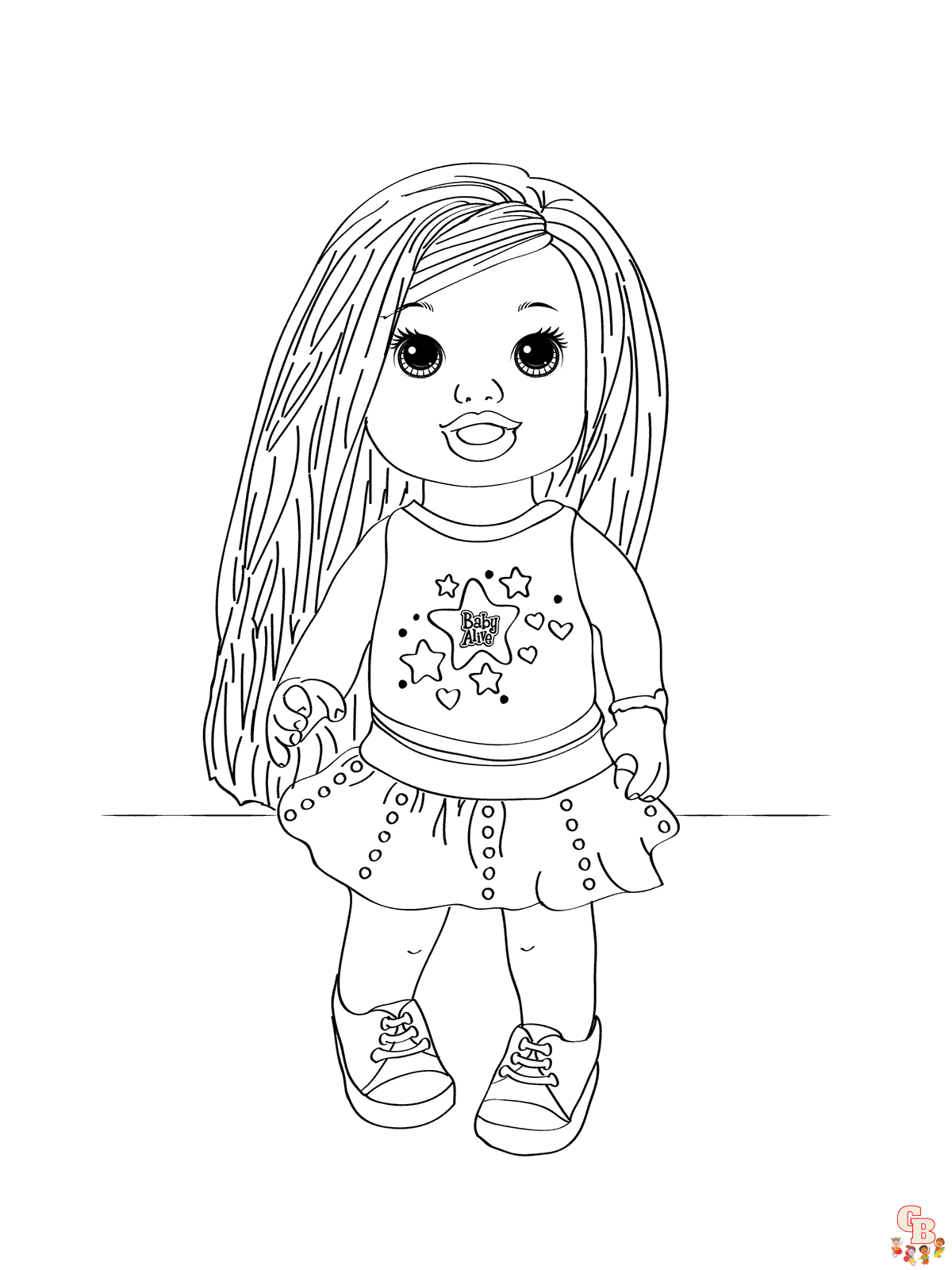 Free cute baby alive doll coloring pages