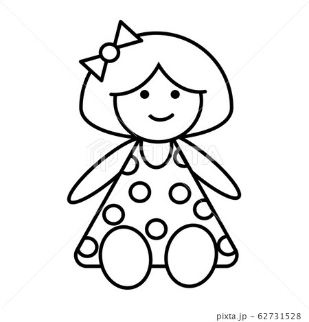 Coloring page outline of doll toy vectorãããããç æ