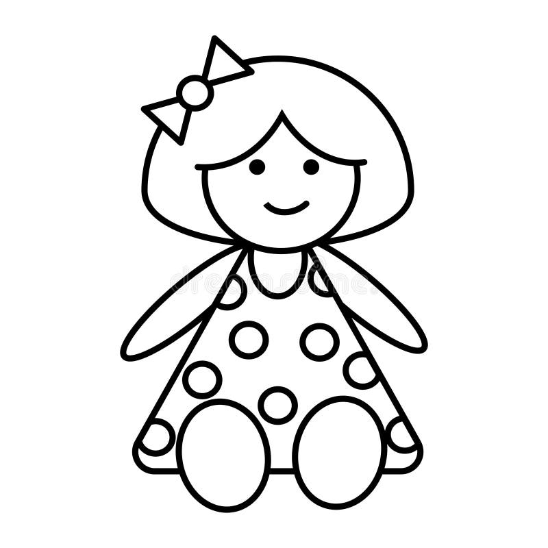 Coloring page outline of doll toy vector illustration stock vector