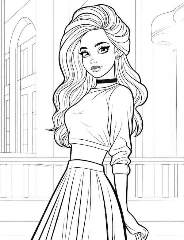 Barbie coloring pages for kids and adults