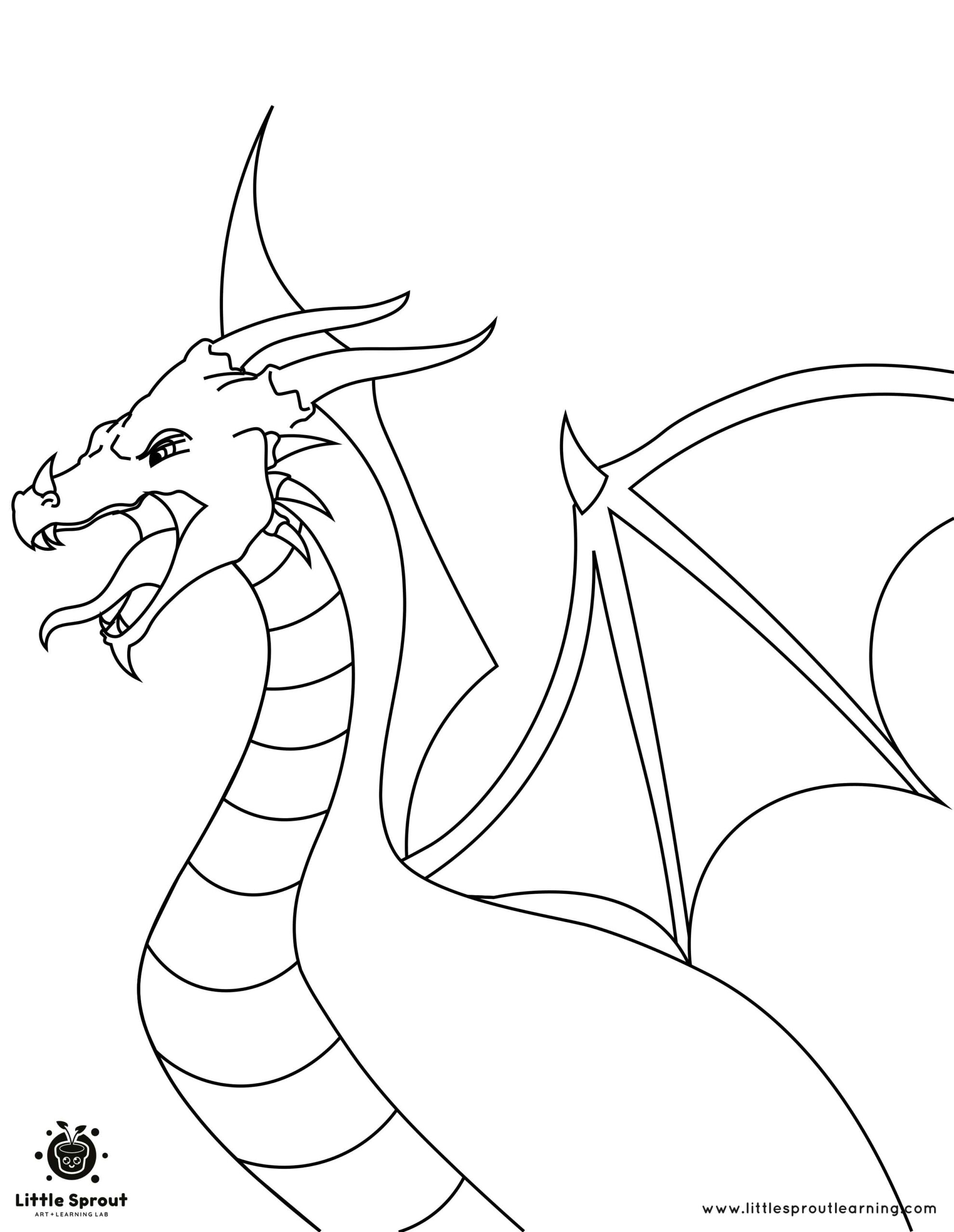 Free printable dragon coloring pages for kids adults uartlittelsprout