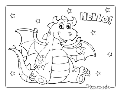 Free dragon coloring pages for kids adults