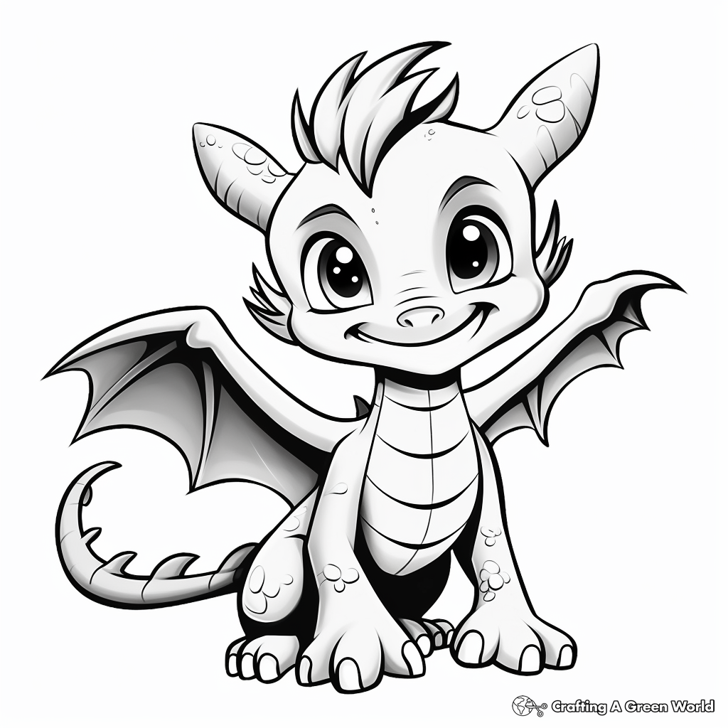 Cartoon dragon coloring pages