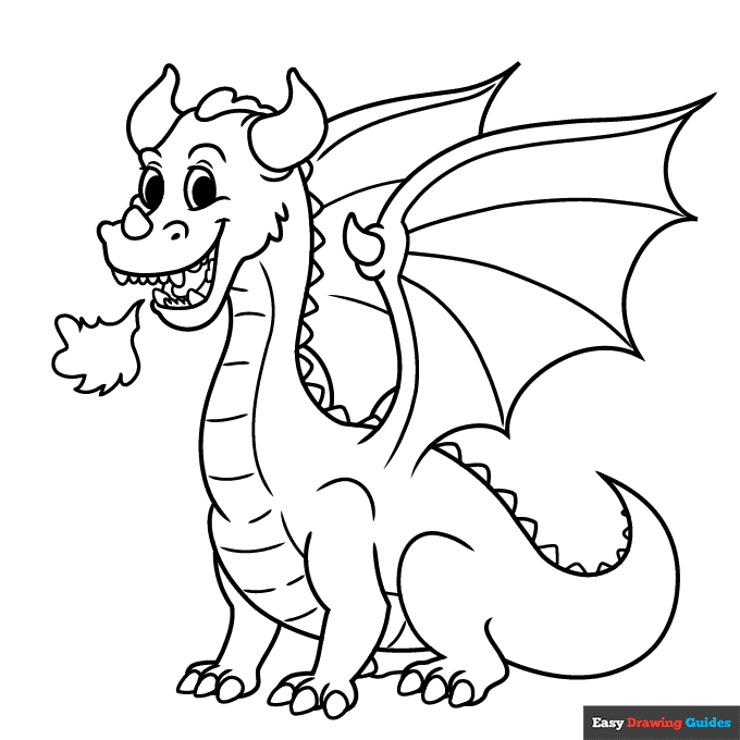 Free printable dragon coloring pages for kids dragon coloring page cartoon dragon coloring pages