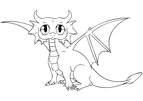 Cute dragon coloring page free printable coloring pages