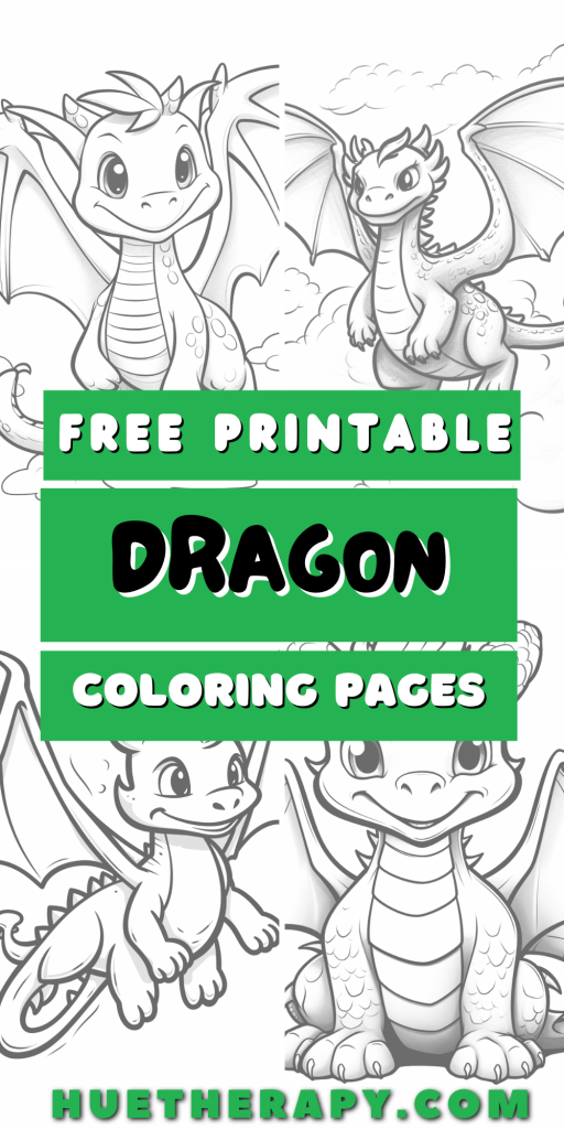 Dragon coloring pages hue therapy