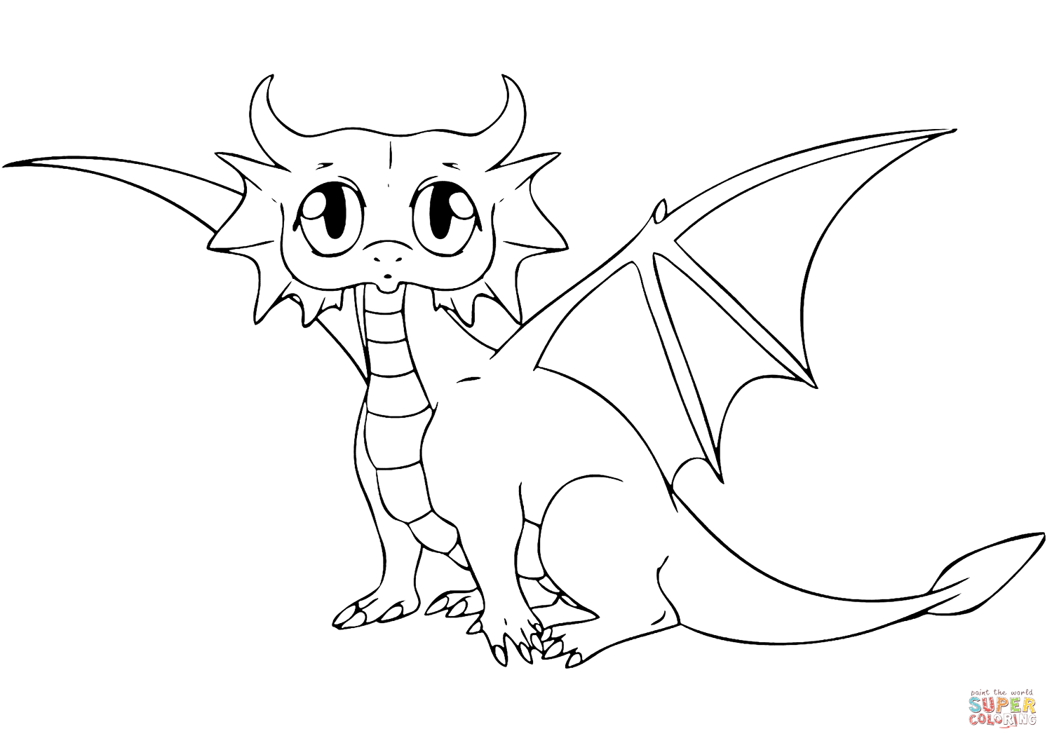 Cute dragon coloring page free printable coloring pages