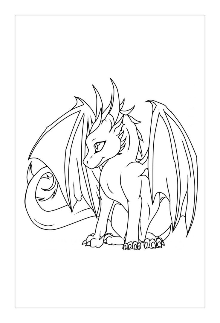 Printable coloring pages dragon coloring page simple dragon drawing easy dragon drawings