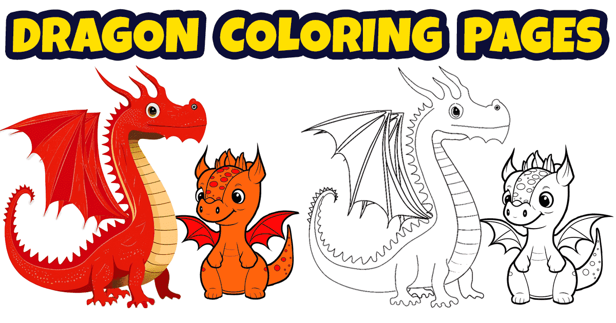 Dragon coloring pages for kids free downloads