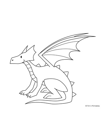 Dragon coloring page â tims printables