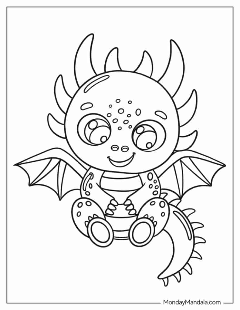 Dragon coloring pages free pdf printables