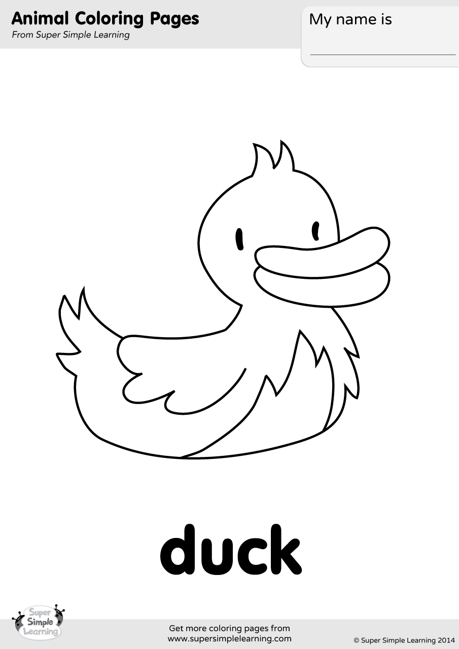 Duck coloring page