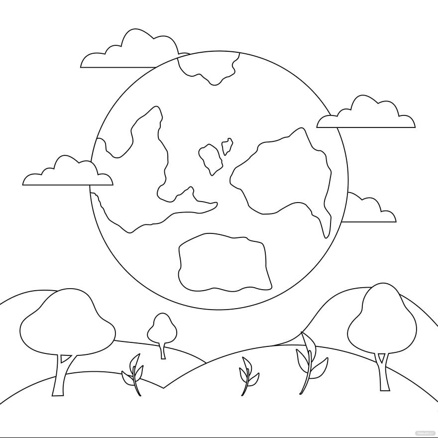 Free easy earth day coloring page