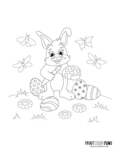 Cute easter bunny coloring pages at