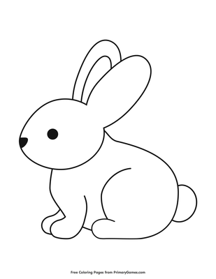 Simple bunny coloring page â free printable pdf from