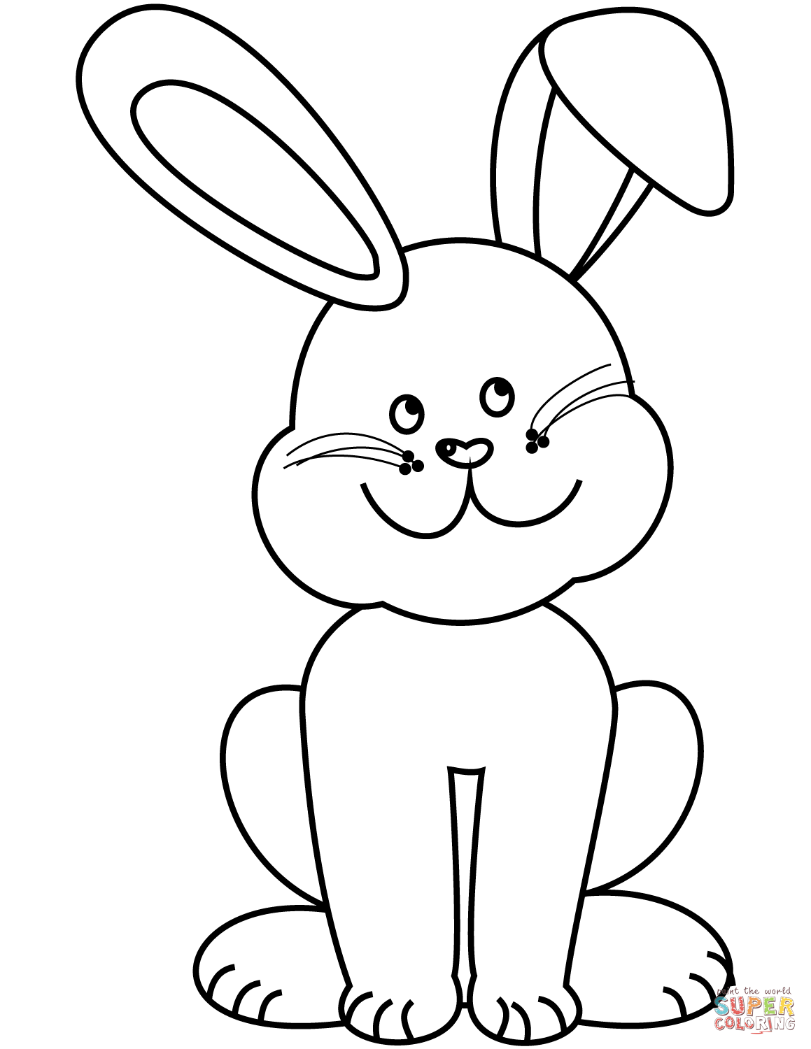 Easter bunny coloring page free printable coloring pages