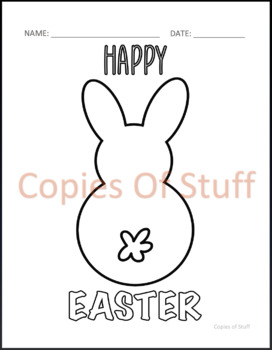 Simple easter bunny coloring page by copies of stuff tpt