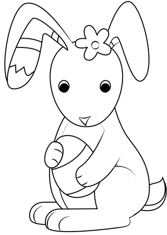 Easter bunny coloring page free printable coloring pages