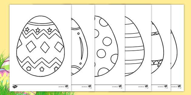 Ks easter egg template coloring sheets teacher