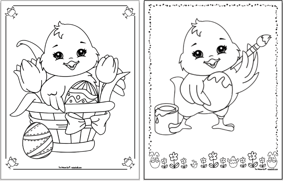 Free printable easter chick coloring pages for kids